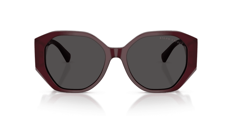 Ralph Lauren THE JULIETTE in Solid Bordeaux / Dark Grey (508387) - Temple Detail