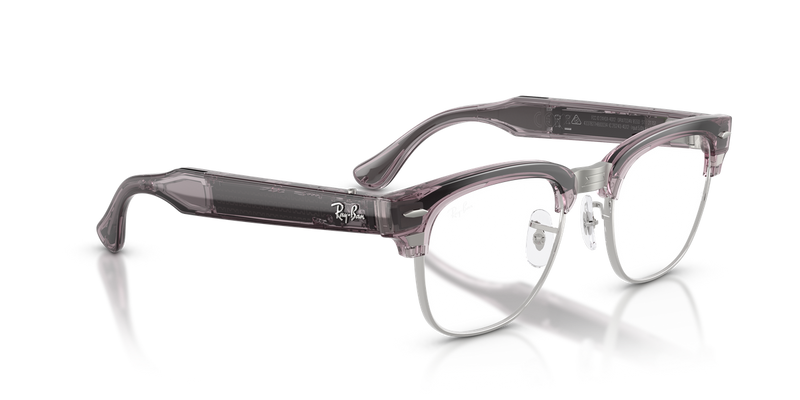 Ray-Ban Meta Audio Clubmaster Optics - Transparent Orchid (8550)-variant-image