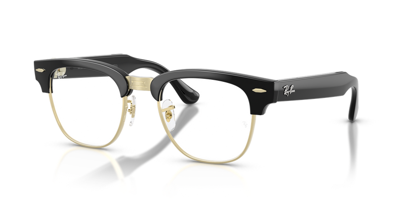Ray-Ban Meta Audio Clubmaster - Black on Gold / Clear/Green Graphite (601_1M)