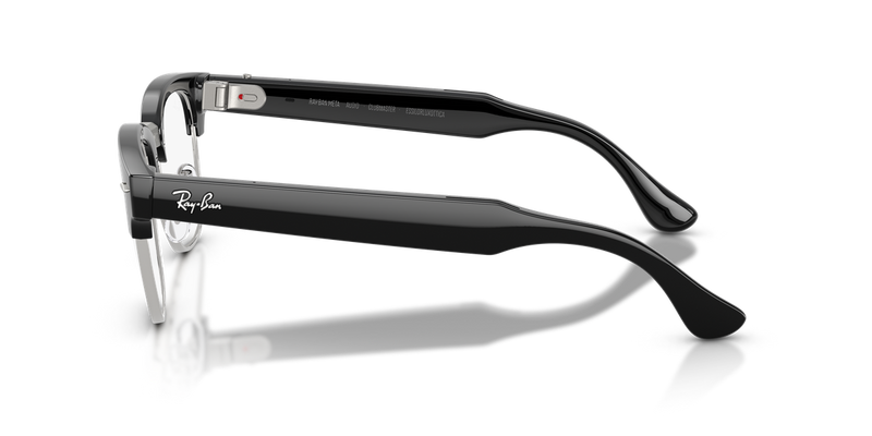 Ray-Ban Meta Audio Clubmaster - Black on Silver / Clear (Blue-Violet Filter) (601_SB)-variant-image