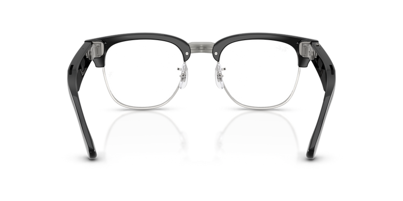 Ray-Ban Meta Audio Clubmaster - Black on Silver / Clear (Blue-Violet Filter) (601_SB)-variant-image