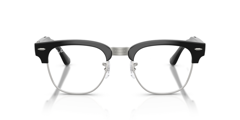 Ray-Ban Meta Audio Clubmaster - Black on Silver / Clear (Blue-Violet Filter) (601_SB)-variant-image