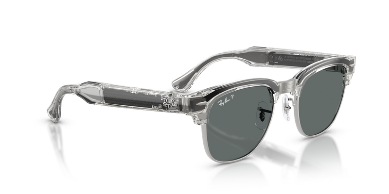 Ray-Ban Meta Audio Clubmaster - Transparent Iron Grey / Dark Grey Polarized (693081)-variant-image