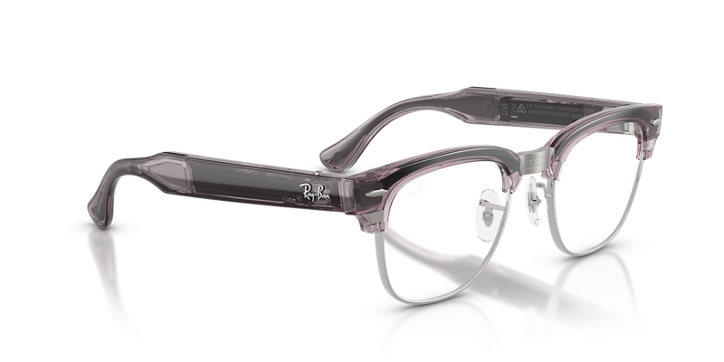 Ray-Ban Meta Audio Clubmaster - Transparent Orchid / Clear/Ruby (6932MI)-variant-image