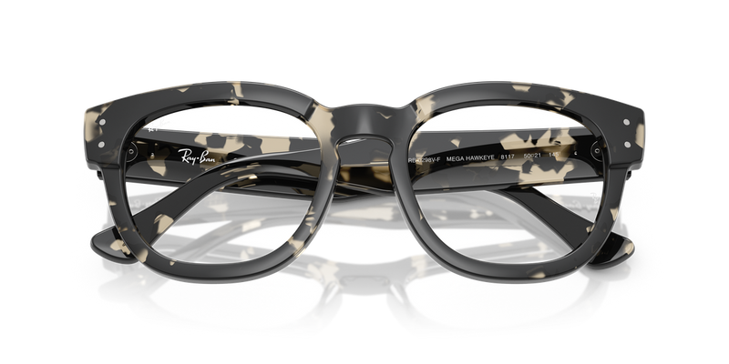 Ray-Ban MEGA HAWKEYE in Grey Havana / Clear (8117) - Side View