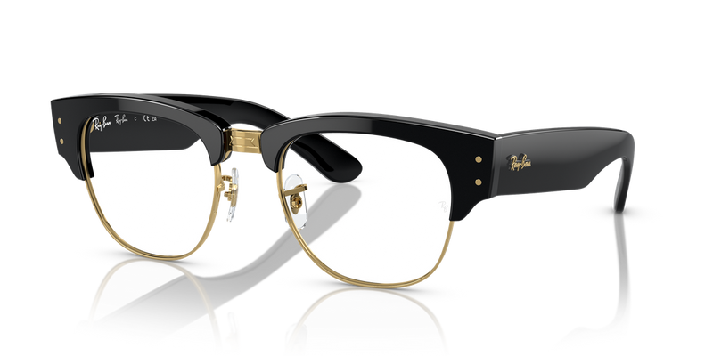 Ray-Ban MEGA CLUBMASTER in Black On Gold - Front View