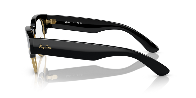 Ray-Ban MEGA CLUBMASTER in Black On Gold - Back View