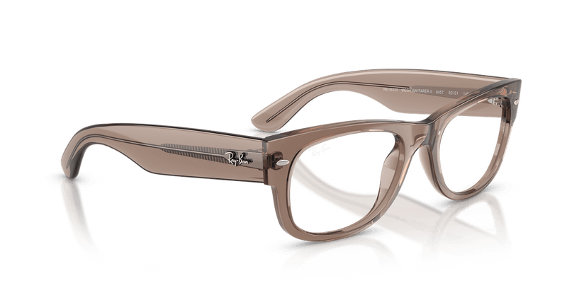 Ray-Ban MEGA WAYFARER II RX0832V in Transparent Taupe Beige / Clear (8457) - Alternate View