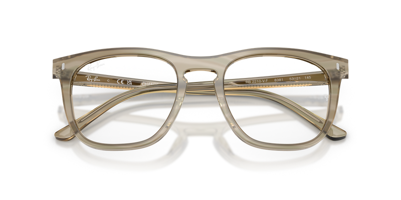Ray-Ban RX2210VF in Photo Striped Grey - Side View