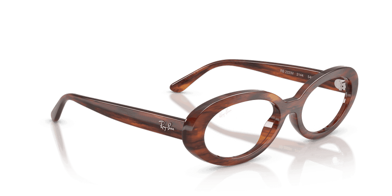 Ray-Ban RX2223V in Striped Havana / Clear (2144) - Alternate View