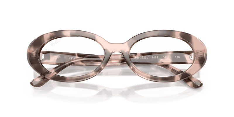 Ray-Ban RX2223V in Opal Pink Havana / Clear (8481) - Alternate View