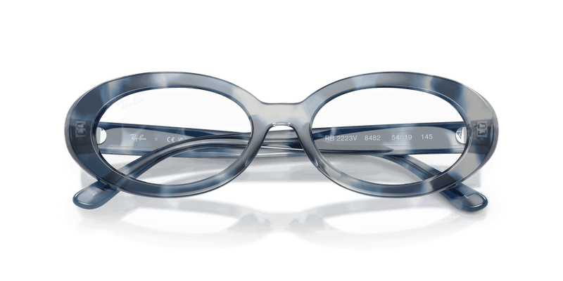 Ray-Ban RX2223V in Opal Blue Havana / Clear (8482) - Alternate View