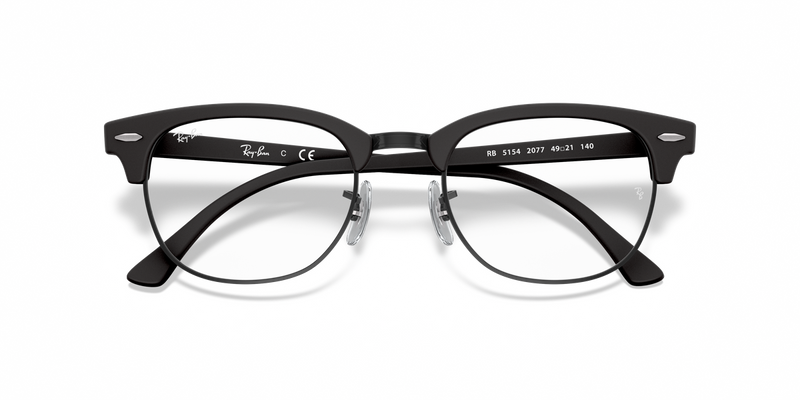 Ray-Ban CLUBMASTER in Black / Clear (2077) - Alternate View