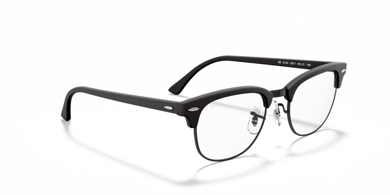 Ray-Ban CLUBMASTER in Black / Clear (2077) - Alternate View