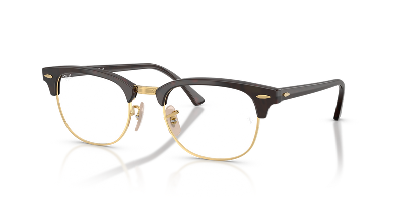 Ray-Ban CLUBMASTER in Red Havana / Clear (2372) - Alternate View