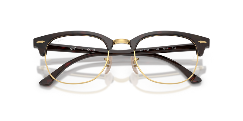 Ray-Ban CLUBMASTER in Red Havana / Clear (2372) - Alternate View