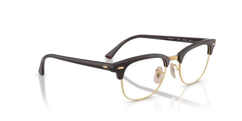 Ray-Ban CLUBMASTER in Red Havana / Clear (2372) - Alternate View