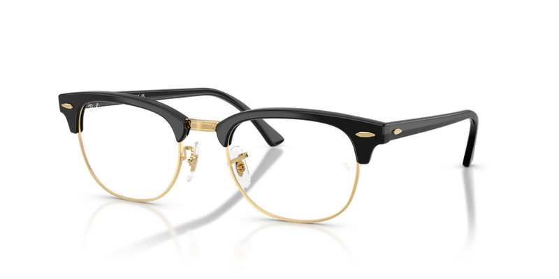 Ray-Ban CLUBMASTER in Black & Gold / Clear (5784) - Alternate View