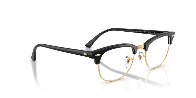 Ray-Ban CLUBMASTER in Black & Gold / Clear (5784) - Alternate View