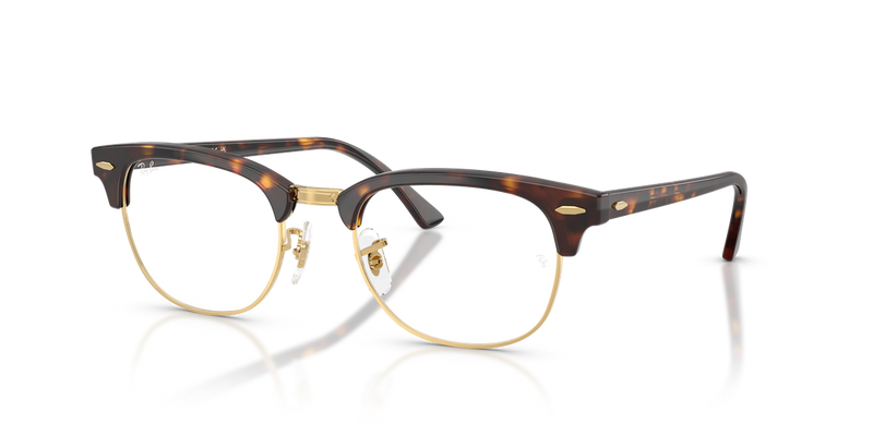 Ray-Ban CLUBMASTER in Havana & Gold / Clear (8287) - Alternate View
