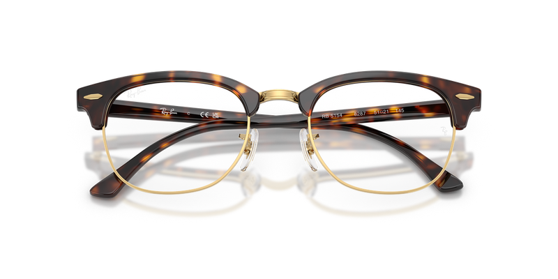 Ray-Ban CLUBMASTER in Havana & Gold / Clear (8287) - Alternate View
