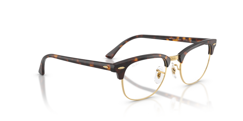 Ray-Ban CLUBMASTER in Havana & Gold / Clear (8287) - Alternate View