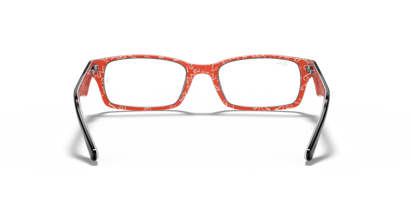 Ray-Ban RX5206 in Black On Red / Clear (2479) - Alternate View