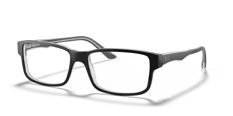 Ray-Ban RX5245 in Black On Transparent - Front View