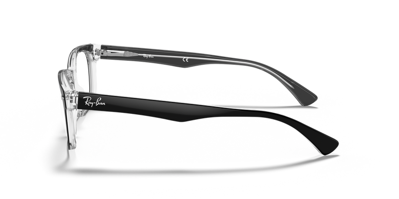 Ray-Ban RX5286 in Black On Transparent - Back View