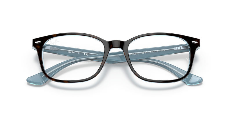 Ray-Ban RX5375 in Havana On Light Blue - Alternate View