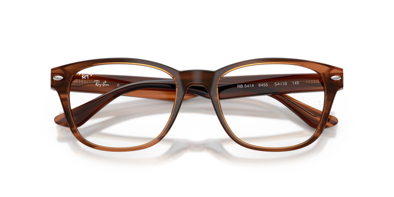 Ray-Ban RX5414 in Striped Brown - Side View