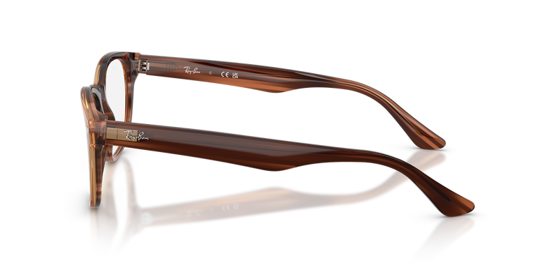 Ray-Ban RX5414 in Striped Brown - Back View