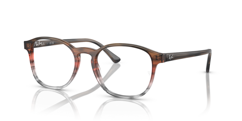 Ray-Ban RX5417 in Striped Brown & Red / Clear (8251) - Alternate View