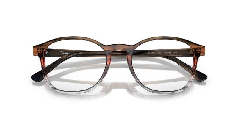Ray-Ban RX5417 in Striped Brown & Red / Clear (8251) - Alternate View