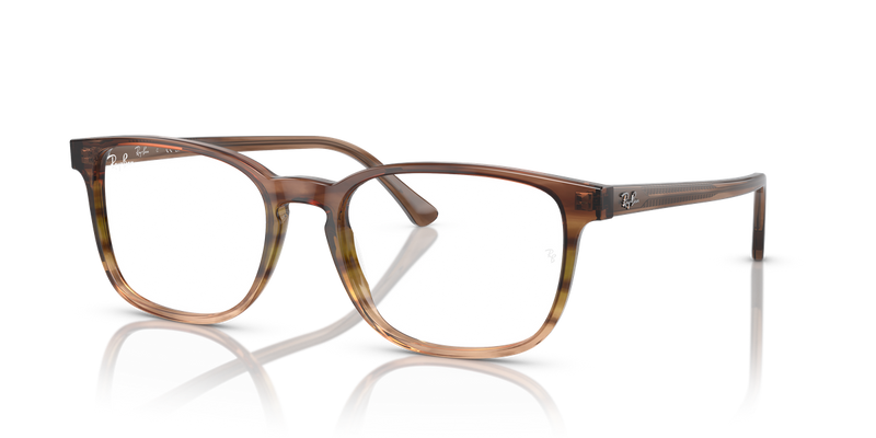 Ray-Ban RX5418 in Striped Brown & Green - Alternate View