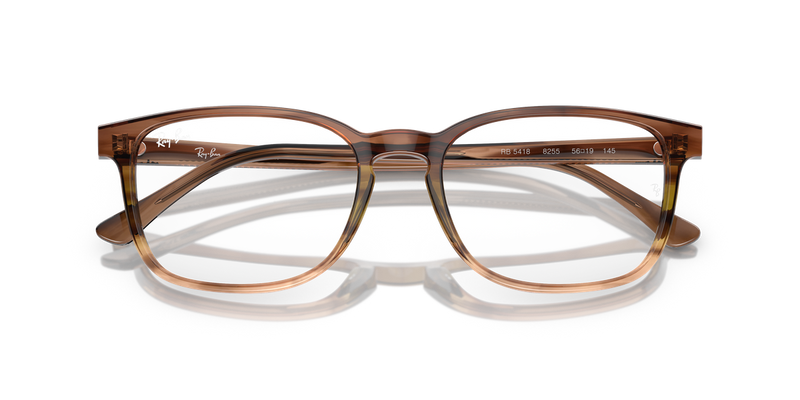 Ray-Ban RX5418 in Striped Brown & Green - Alternate View