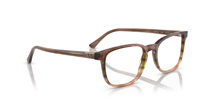Ray-Ban RX5418 in Striped Brown & Green - Alternate View
