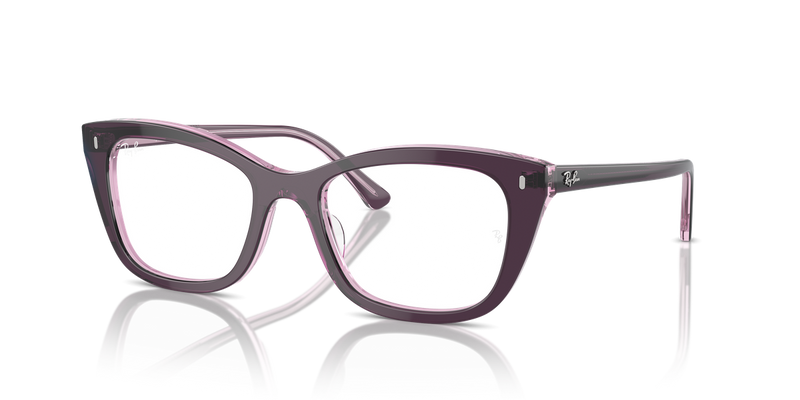 Ray-Ban RX5433 in Violet On Transparent Pink - Alternate View