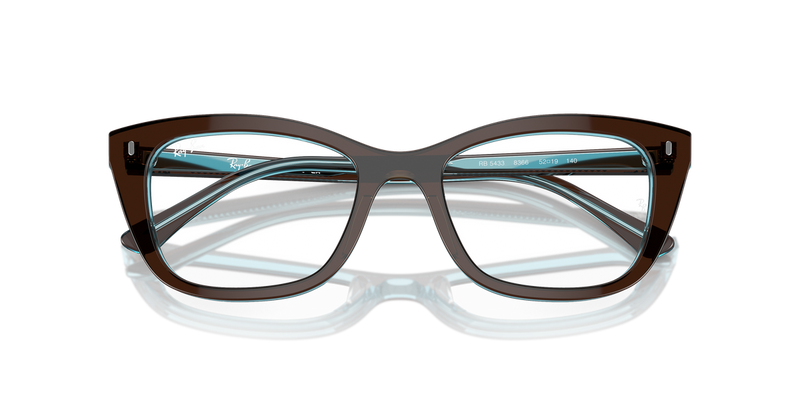 Ray-Ban RX5433 in Brown On Transparent Blue - Alternate View