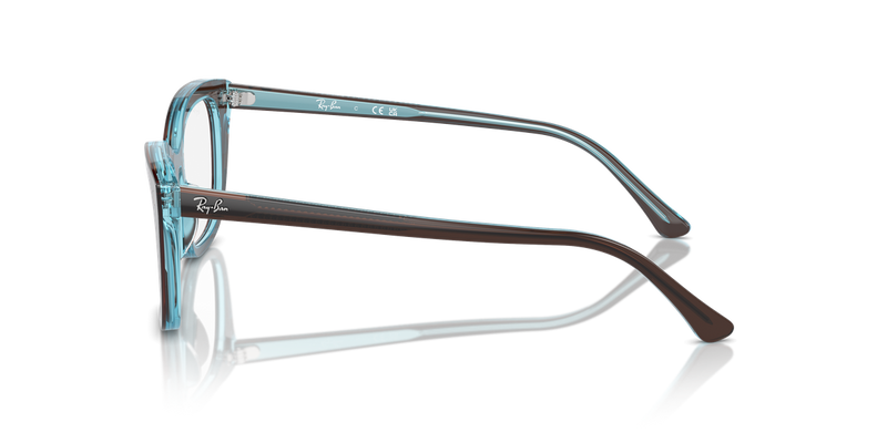 Ray-Ban RX5433 in Brown On Transparent Blue - Alternate View