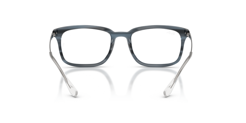 Ray-Ban RX5437 in Striped Blue - Temple Detail
