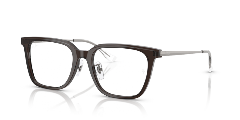Ray-Ban RX5442D in Transparent Dark Brown - Front View