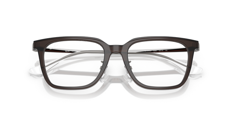 Ray-Ban RX5442D in Transparent Dark Brown - Side View