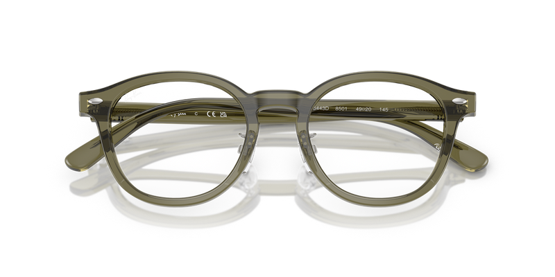 Ray-Ban RX5443D in Transparent Brown Heart - Side View