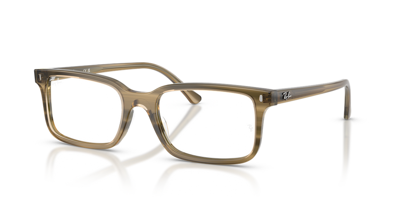 Ray-Ban RX5445F in Striped Green / Clear (8454) - Alternate View