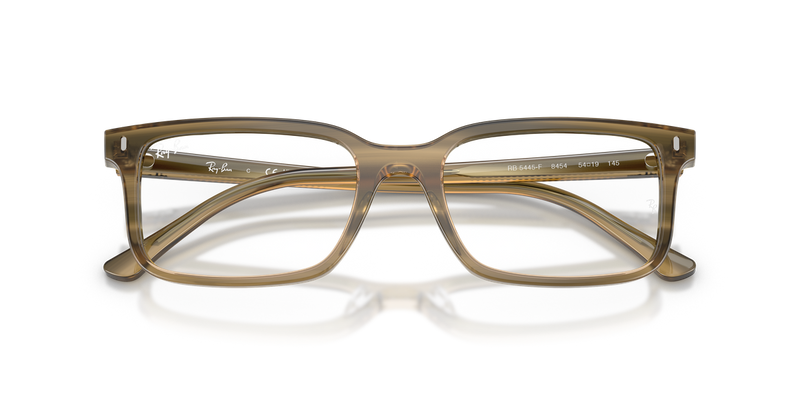 Ray-Ban RX5445F in Striped Green / Clear (8454) - Alternate View