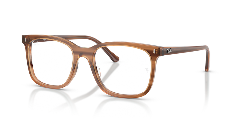 Ray-Ban RX5446F in Striped Brown / Clear (8455) - Alternate View