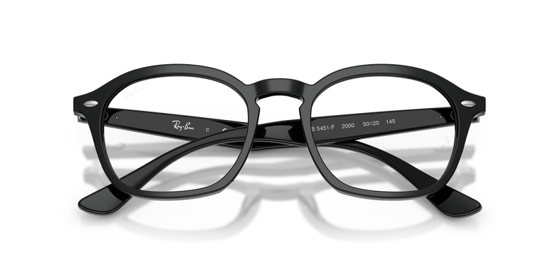 Ray-Ban RX5451F in Black / Clear (2000) - Side View