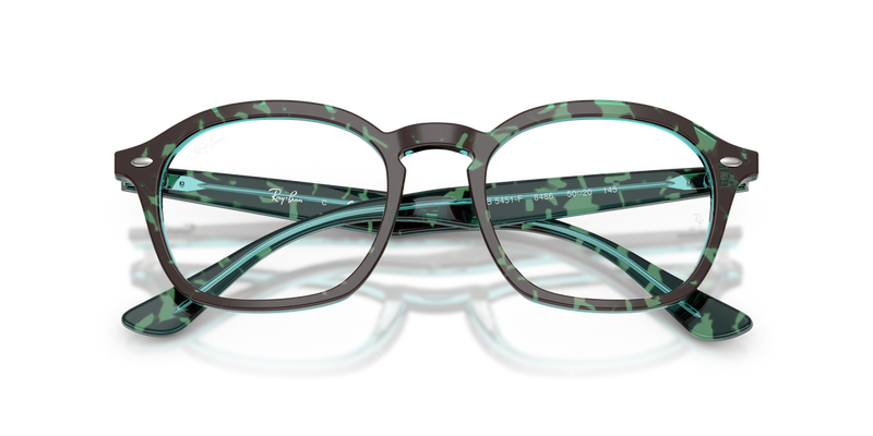 Ray-Ban RX5451F in Havana & Blue / Clear (8486) - Alternate View