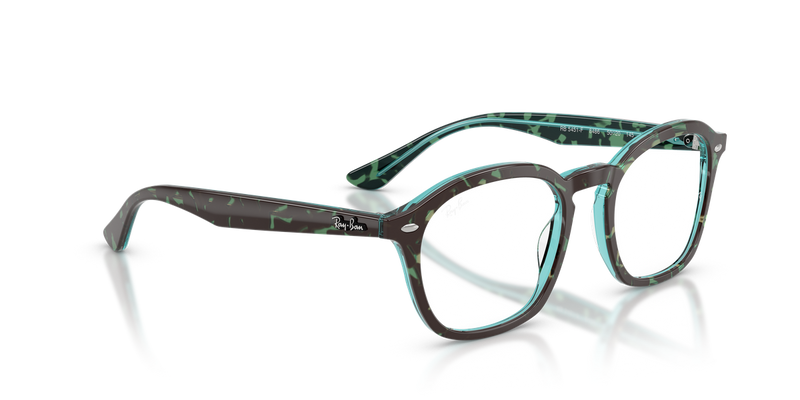 Ray-Ban RX5451F in Havana & Blue / Clear (8486) - Alternate View